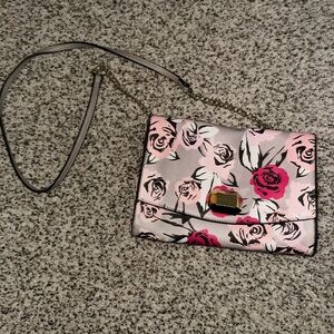 Floral Pink and Black Women's Bag